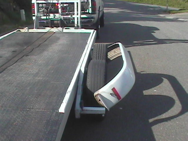 car trailer
                     with fender folded out